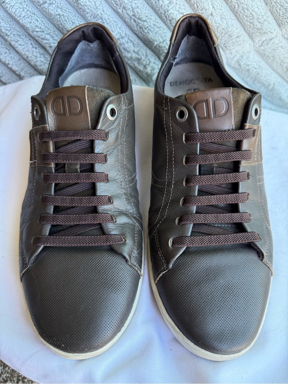 Men's Brown Leather Elastic LaceSneakers - Casual Comfort Made in Brazil